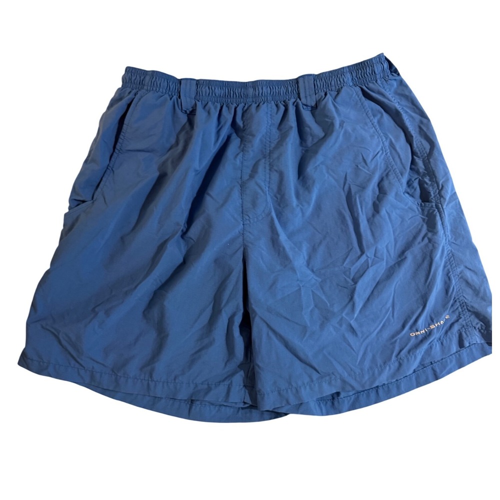 Columbia PFG Blue Performance Fishing Gear Omni-Shade Mesh Lined Shorts Mens M